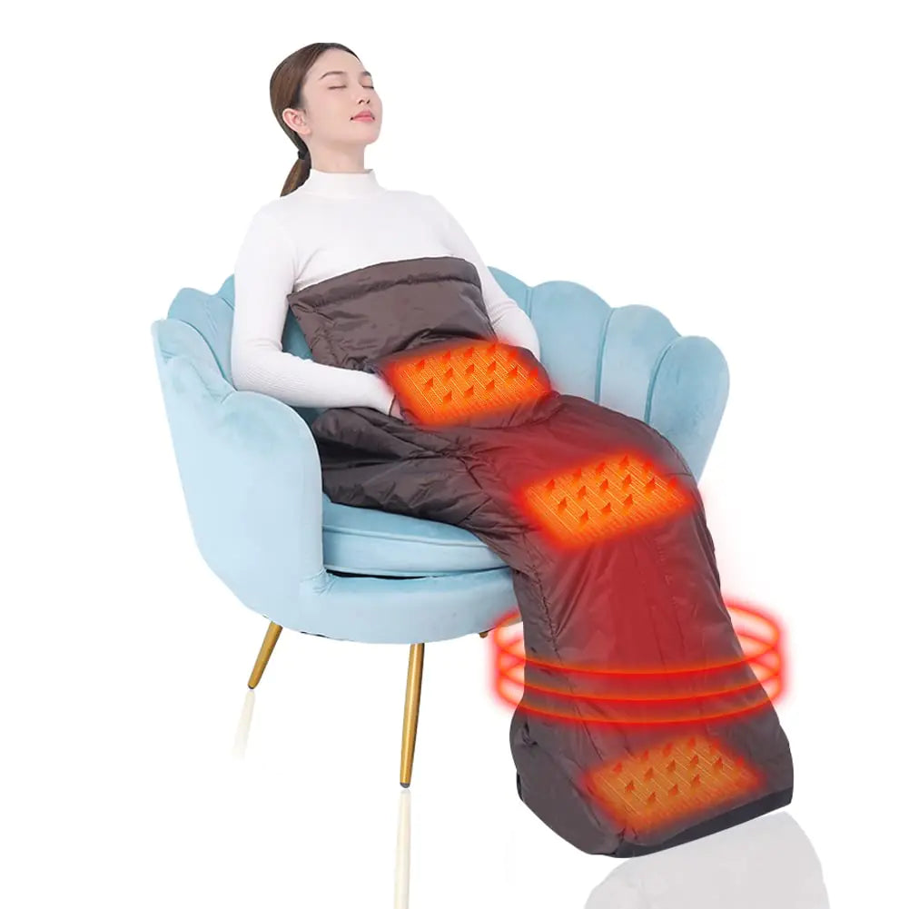 Electric Large Heating Pad for Half of Body Wearable Heated Blanket with Foot Pocket Electric Foot Warmer Hand Warmer for Pain Relief Better Circulation 6 Temp Settings & Timer Energy-Saving